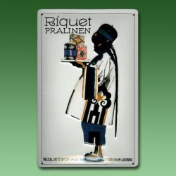 Reklame-Blechschild Riquet Pralinen AG
