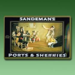 Werbe-Metallschild Spirituosen SANDEMANS - PORTS AND SHERRIES