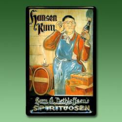 Reklame Blechschild HANSEN RUM