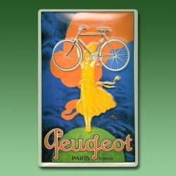 Nostalgisches Werbeschild Peugot Rad