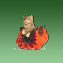 Dekorations - Figur Katze in der Tasche