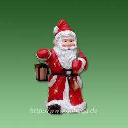 Deko-Figur Weihnachtsmann mit Glocke und Laterne