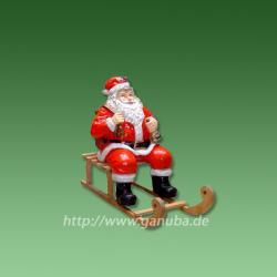 Deko-Figur Nikolaus auf dem Schlitten