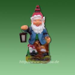 Deko-Figur Gartenzwerg mit Eule