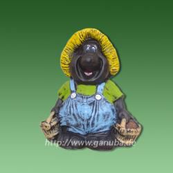 Deko-Figur Maulwurf mit zwei Eimern