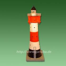 Dekofigur Rot-Weiß gestreifter Leuchtturm