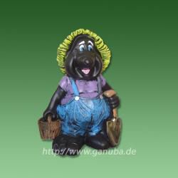 Deko-Figur Maulwurf mit Schaufel und Eimer