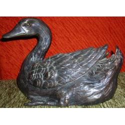 Gartenfigur Ente aus Bronze