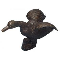 Tier-Figur Landende Ente aus Bronze