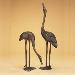 Bronze-Skulptur Kranich-Paar