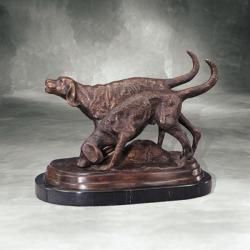 Bronze-Figur Zwei Jagdhunde