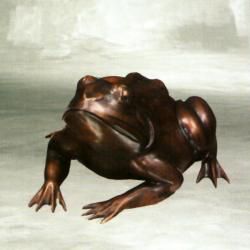 Bronze-Skulptur Dicker Frosch