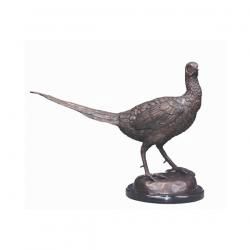 Vogel-Skulptur Stehender Fasan aus Bronze gefertigt