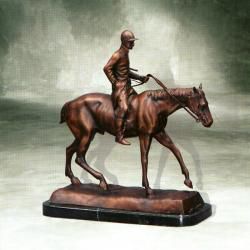 Tier-Skulptur Reiter aus Bronze