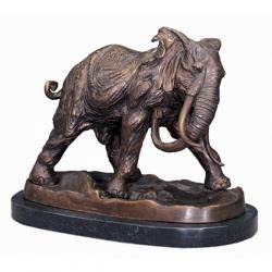 Bronze-Skulptur Wilder Elefant