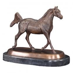 Garten-Figur Pferd mit prächtiger Mähne aus Bronze