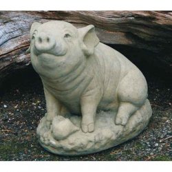 Deko-Figur für den Garten Schwein, sitzend