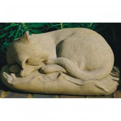 Dekofigur für den Garten Katze - dösend