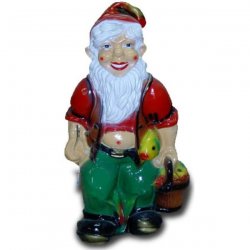 Deko - Figur Gartenzwerg mit Fischkorb