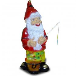Garten - Figur Angler - Gartenzwerg mit Fischen