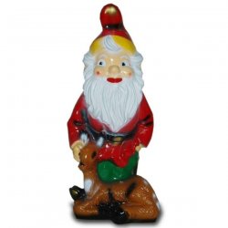Deko - Figur Gartenzwerg mit liegendem Reh