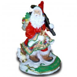Weihnachtsmann mit Ast und Laterne