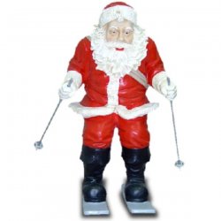 Dekorations - Figur Weihnachtsmann beim Ski - Fahren