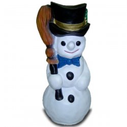 Deko - Figur Schneemann mit Besen