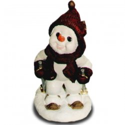 Schneemann fährt Ski