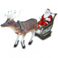 Weihnachtsmann im Schlitten mit Rentier