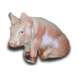 Tier - Skulptur Schwein mit Halsband