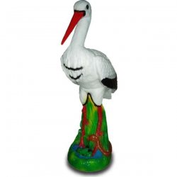 Vogel - Plastik Storch im hohen Gras