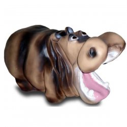 Deko - Figur Nilpferd mit aufgerissenem Maul