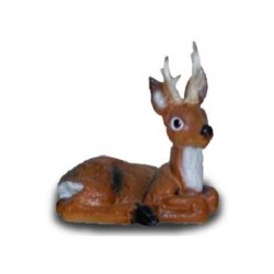 Tier - Figur Liegendes Rehkiz mit Geweih