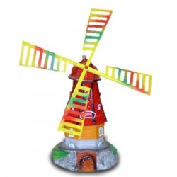 Garten - Deko Windmühle auf Felsen gebaut