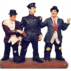 Dekorations - Figur Dick und Doof mit Wachmann