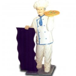 Dekorations - Figur Koch mit Pizza