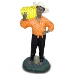 Dekorations - Figur Mann mit Bananenstaude