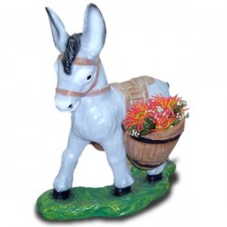 Dekorations - Figur Esel mit Blumentopf