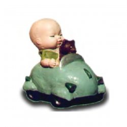 Deko - Figur Kleinkind im Auto