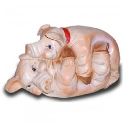 Tier - Skulptur Spielende Schweine