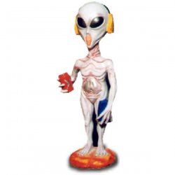 Dekorations - Figur Alien mit Kopfhörern