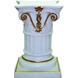 Deko - Figur Kleine weiß - goldene korinthische Säule