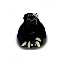 Tier - Skulptur Freudige Bulldogge in Schwarz