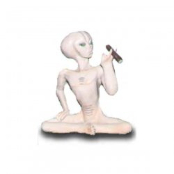 Deko - Figur Sitzender Alien mit Zigarre