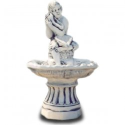 Dekorations - Figur Brunnen mit Sitzendem Knaben