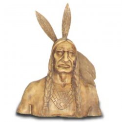 Dekorations - Figur Indianer - Büste mit Federschmuck