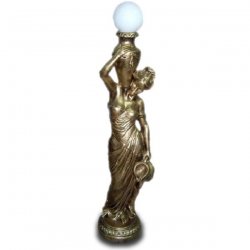 Deko - Figur Frau mit Vase, Krug und Lampe