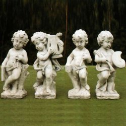 Weiße Dekofigur für den Garten Falegname - Musicista - Scultore - Pittore