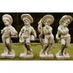 Weiße Gartenfigur Primavera - Estate - Autunno - Inverno